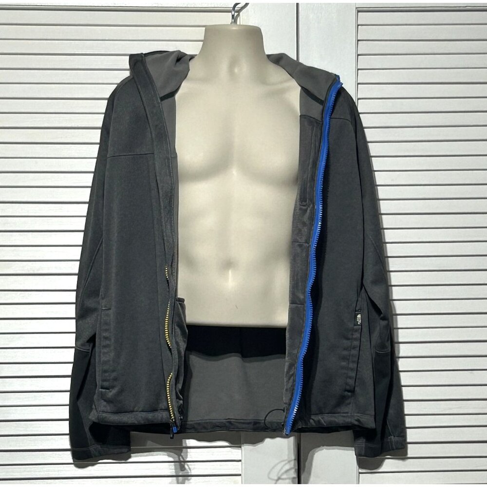 The North Face Men's Gray Full-Zip Hooded Jacket With Blue Logo Size XL 3045 - Picture 4 of 12